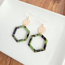 Load image into Gallery viewer, Lennox Earrings - Olive Tortoise