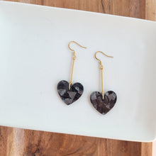 Load image into Gallery viewer, Mina Heart Earrings - Black