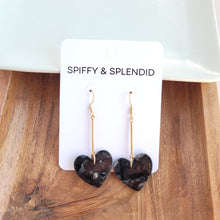Load image into Gallery viewer, Mina Heart Earrings - Black