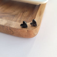 Load image into Gallery viewer, Hand Drawn Heart Studs - Black