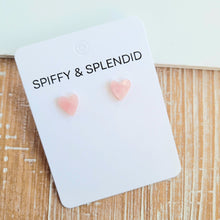 Load image into Gallery viewer, Hand Drawn Heart Studs - Pink