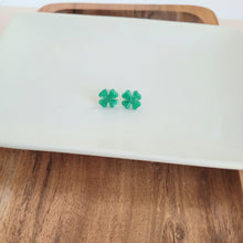 Load image into Gallery viewer, Clover Studs - Shamrock Green