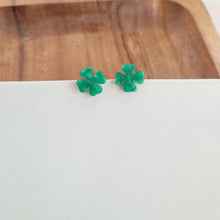 Load image into Gallery viewer, Clover Studs - Shamrock Green