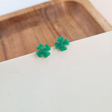 Load image into Gallery viewer, Clover Studs - Shamrock Green