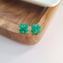 Load image into Gallery viewer, Clover Studs - Shamrock Green