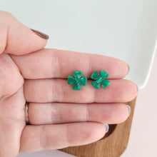 Load image into Gallery viewer, Clover Studs - Shamrock Green
