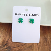 Load image into Gallery viewer, Clover Studs - Shamrock Green