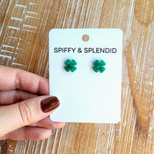 Load image into Gallery viewer, Clover Studs - Shamrock Green