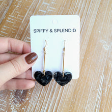 Load image into Gallery viewer, Mina Heart Earrings - Black