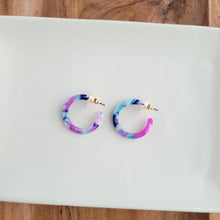 Load image into Gallery viewer, Cam Mini Hoops - Purple Party