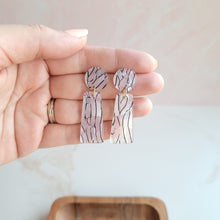 Load image into Gallery viewer, Mia Earrings - Pearl Black Stripe