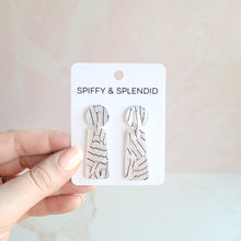 Load image into Gallery viewer, Mia Earrings - Pearl Black Stripe
