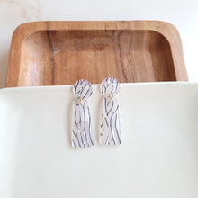 Load image into Gallery viewer, Mia Earrings - Pearl Black Stripe