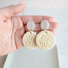 Load image into Gallery viewer, Dominica Earrings - Light Rattan Seashell