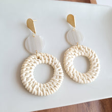 Load image into Gallery viewer, Lana Earrings - Light Rattan Seashell