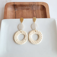Load image into Gallery viewer, Lana Earrings - Light Rattan Seashell