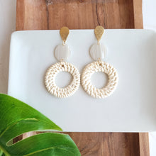 Load image into Gallery viewer, Lana Earrings - Light Rattan Seashell