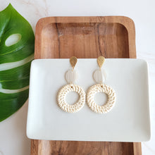 Load image into Gallery viewer, Lana Earrings - Light Rattan Seashell