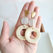 Load image into Gallery viewer, Lana Earrings - Light Rattan Seashell