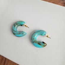 Load image into Gallery viewer, Chloe Hoops - Turquoise