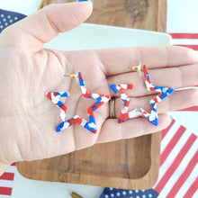 Load image into Gallery viewer, Star Hoops - Red, White & Blue