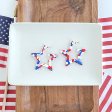 Load image into Gallery viewer, Star Hoops - Red, White & Blue