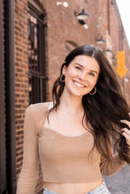 Load image into Gallery viewer, Camy Hoops - Brown Dot