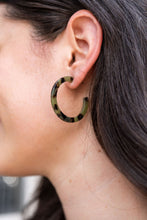 Load image into Gallery viewer, Camy Hoops - Olive Tortoise