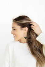 Load image into Gallery viewer, Mina Heart Earrings - Black