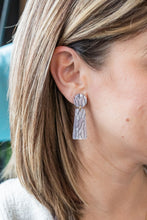 Load image into Gallery viewer, Mia Earrings - Pearl Black Stripe