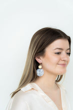Load image into Gallery viewer, Zoey Earrings - Pearl Black Stripe
