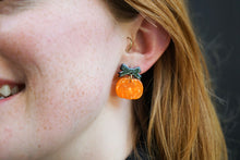 Load image into Gallery viewer, Bow Pumpkin Patch Earrings - Orange
