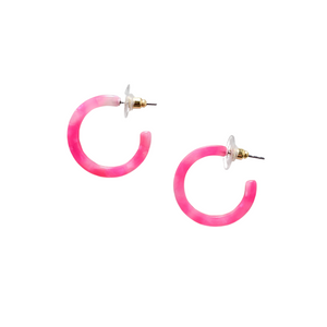 Cam Mini Hoops - Hot Pink