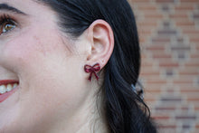 Load image into Gallery viewer, Bow Studs - Maroon
