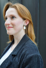 Load image into Gallery viewer, Mini Bow Ghost Earrings - White Shimmer
