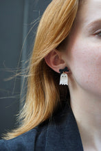 Load image into Gallery viewer, Mini Bow Ghost Earrings - Light Pink Shimmer
