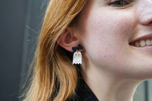 Load image into Gallery viewer, Mini Bow Ghost Earrings - Light Pink Shimmer
