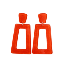 Load image into Gallery viewer, Avery Earrings - Orange Glitter
