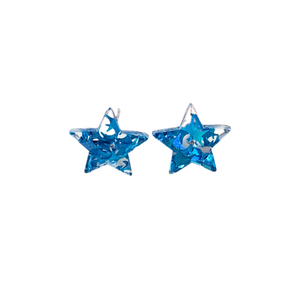 Star Studs - Blue Glitter