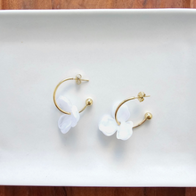 Load image into Gallery viewer, Magnolia Hoops - White
