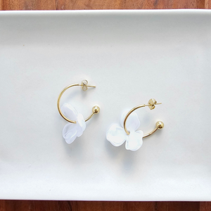 Magnolia Hoops - White