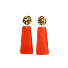 Load image into Gallery viewer, Mia Mini Earrings - Orange Glitter
