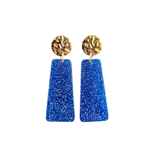 Load image into Gallery viewer, Mia Mini Earrings - Blue Glitter
