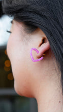 Load image into Gallery viewer, Mini Heart Hoops - Bubblegum Bliss