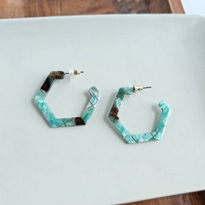 Hexi Hoops - Patina Green