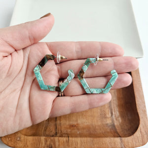 Hexi Hoops - Patina Green