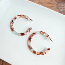 Load image into Gallery viewer, Camy Hoops - Seafoam &amp; Rust