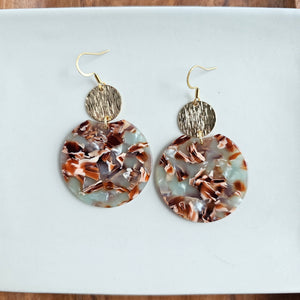 Zoey Earrings - Seafoam & Rust