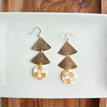 Load image into Gallery viewer, Anya Earrings - Golden Checker