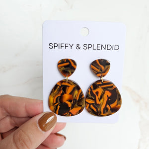 Penelope Earrings - Orange Sepia